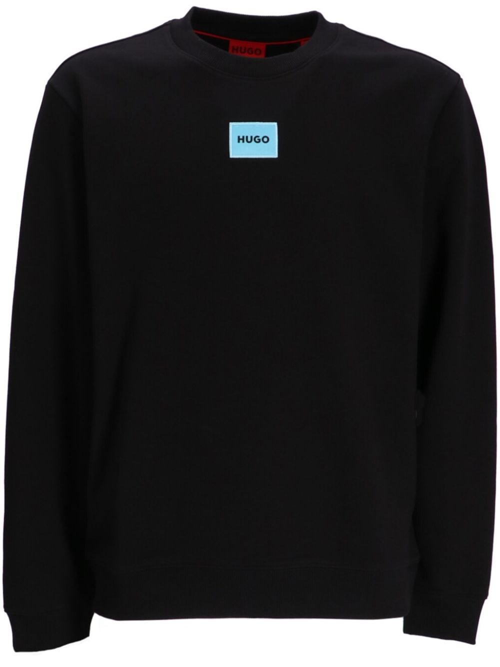 HUGO logo-appliquéd cotton sweatshirt - Black von HUGO