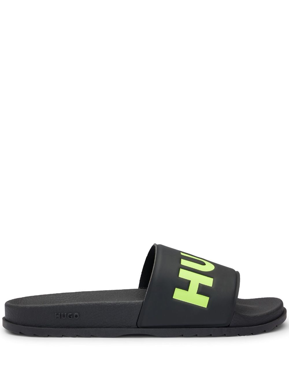 HUGO logo-debossed flat slippers - Black von HUGO