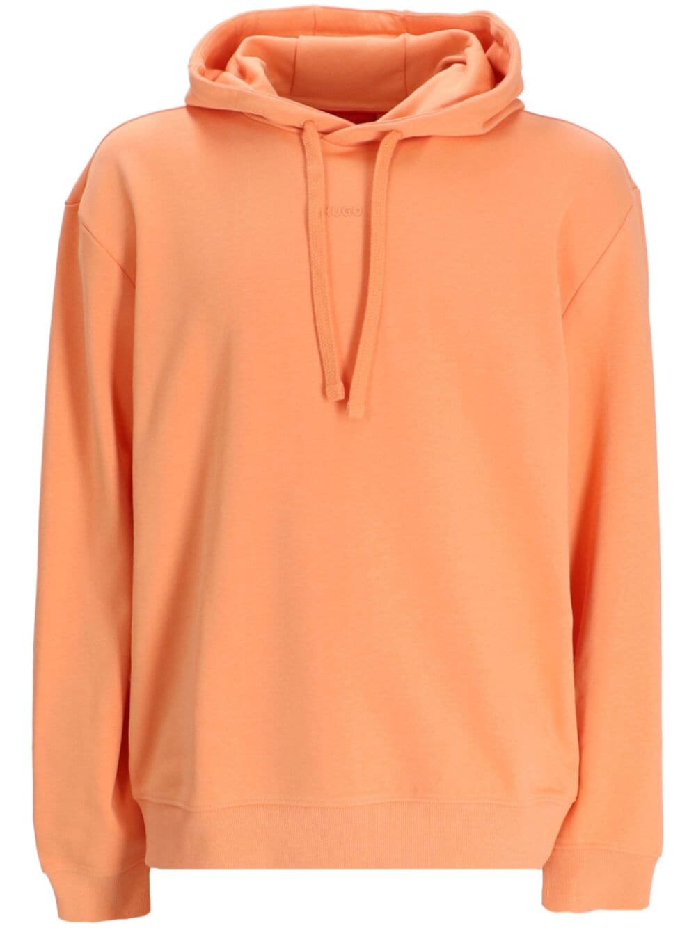 HUGO logo-embossed cotton hoodie - Orange von HUGO