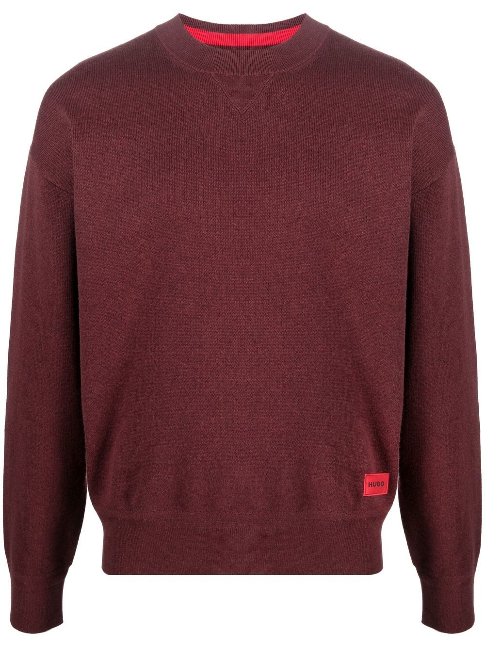 HUGO logo-patch crew neck sweatshirt - Red von HUGO