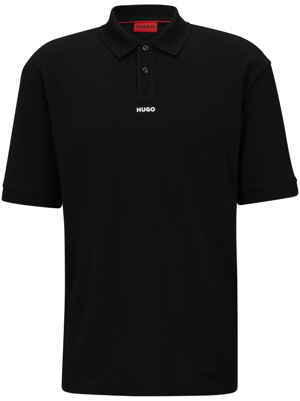 HUGO logo-print cotton polo shirt - Black von HUGO