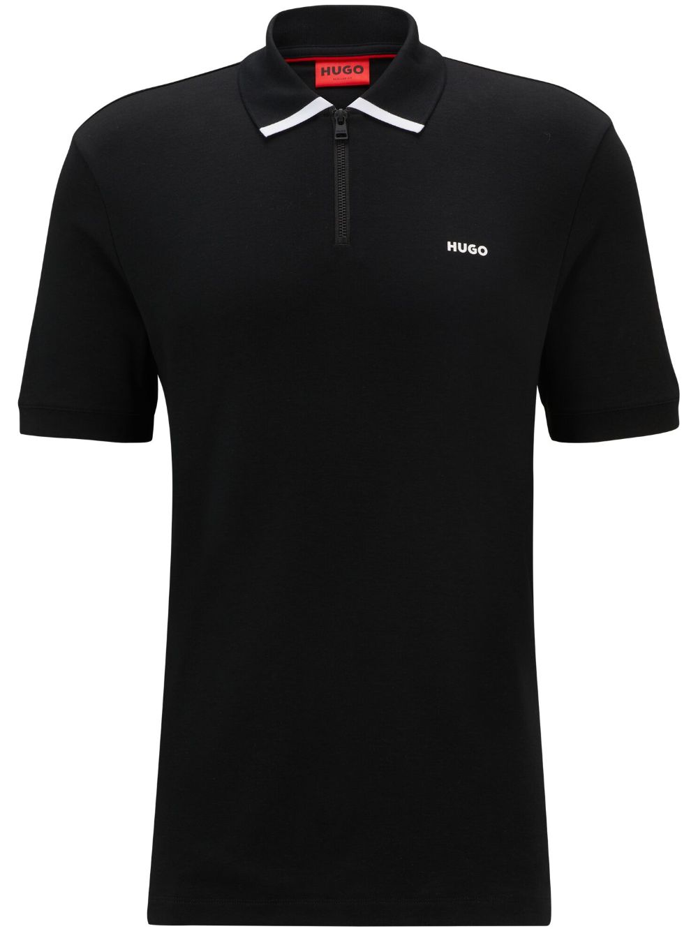 HUGO logo-print cotton polo shirt - Black von HUGO