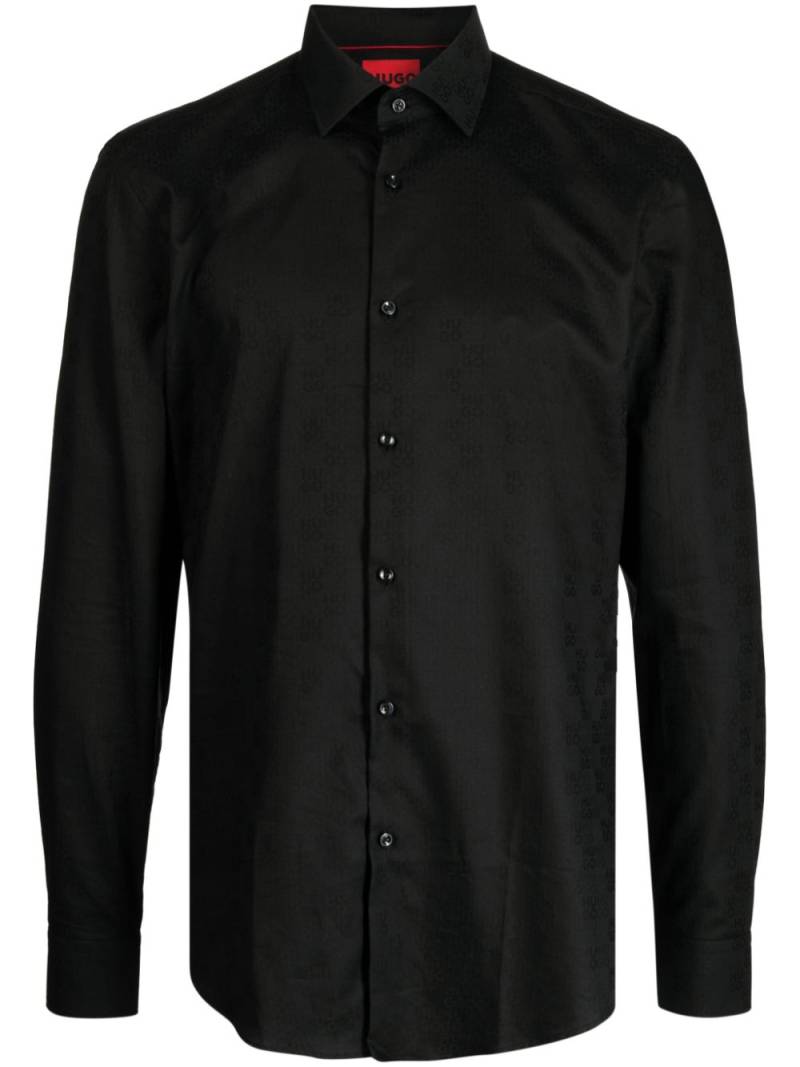 HUGO logo-print cotton shirt - Black von HUGO