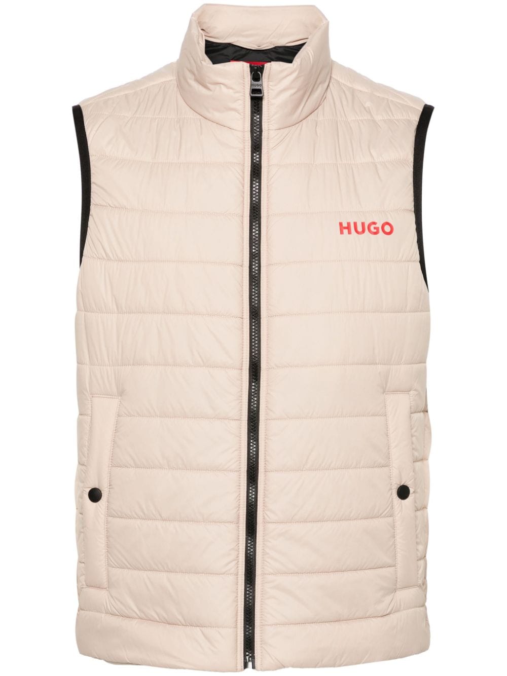 HUGO logo-print quilted gilet - Neutrals von HUGO