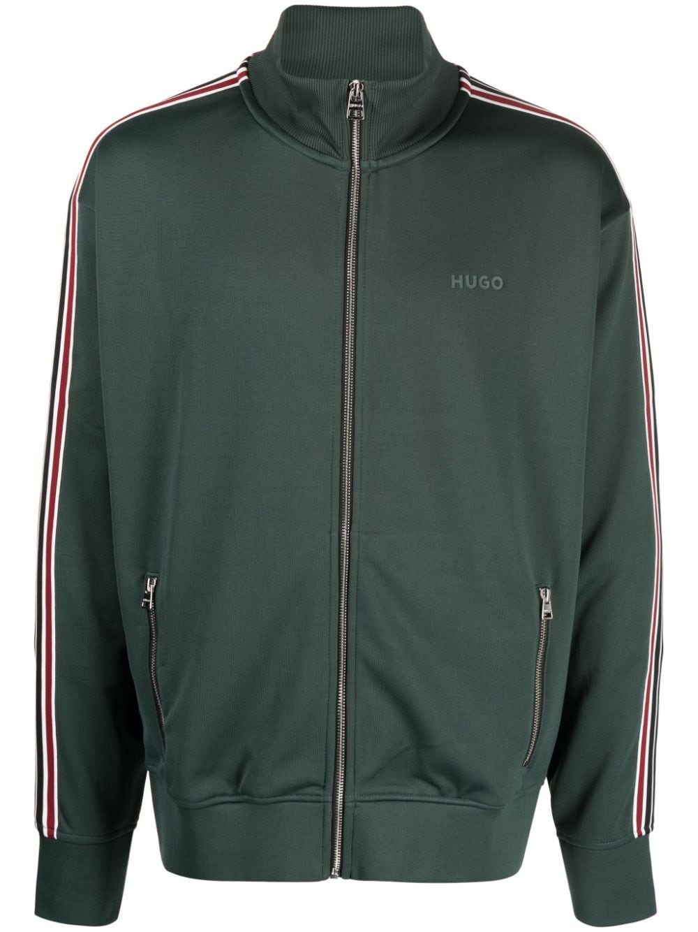 HUGO logo-print stripe-detail jacket - Green von HUGO