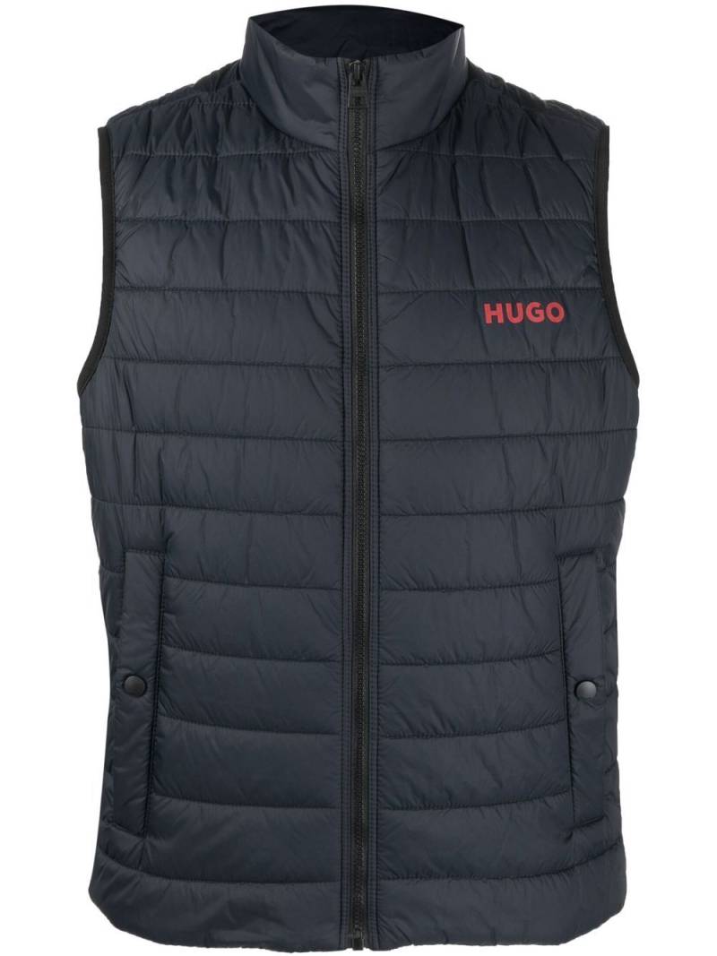 HUGO logo-printed padded gilet - Blue von HUGO