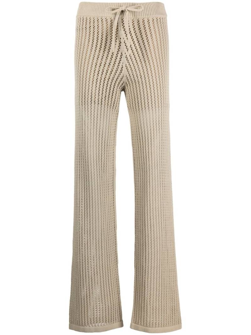 HUGO open-knit straight-leg trousers - Green von HUGO