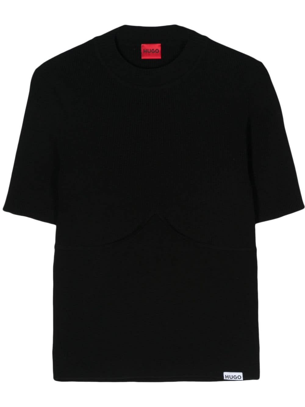 HUGO panelled knitted T-shirt - Black von HUGO