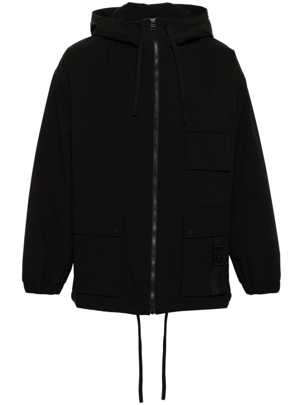 HUGO ripstop hooded cargo jacket - Black von HUGO