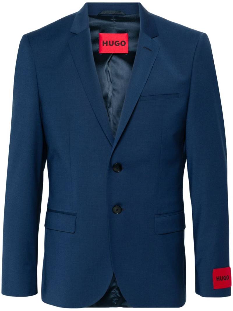 HUGO single-breasted wool-blend blazer - Blue von HUGO