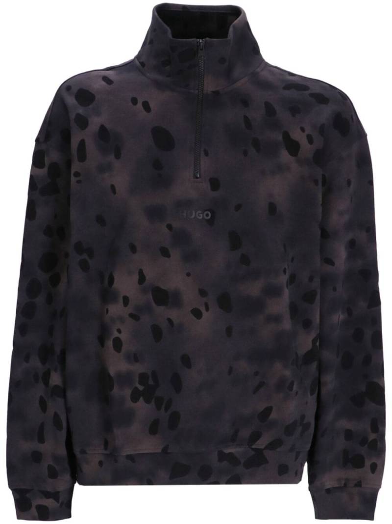 HUGO tie-dye cotton sweatshirt - Black von HUGO