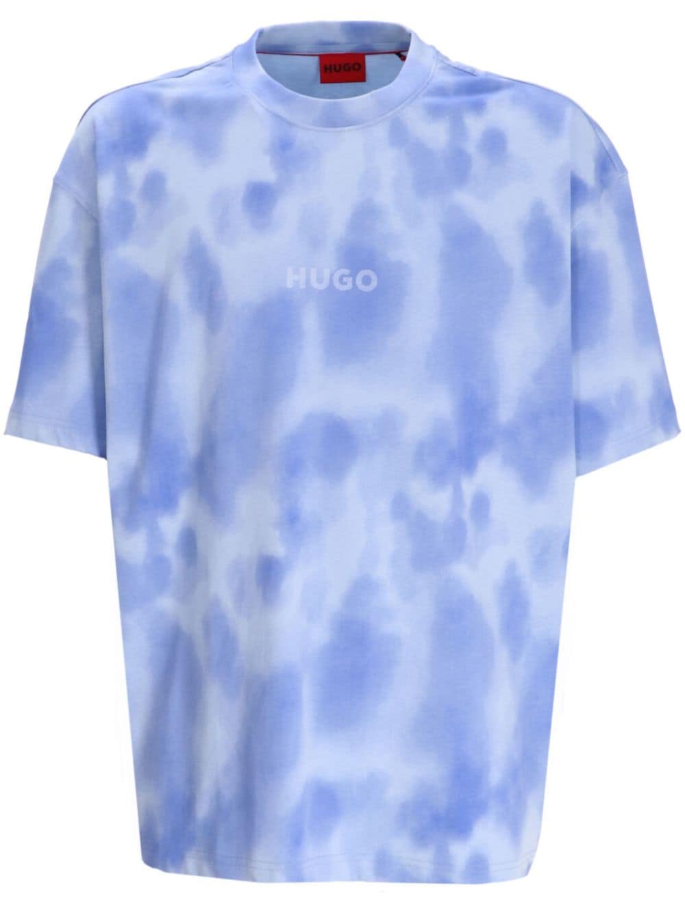 HUGO tie-dye logo-print T-shirt - Blue von HUGO