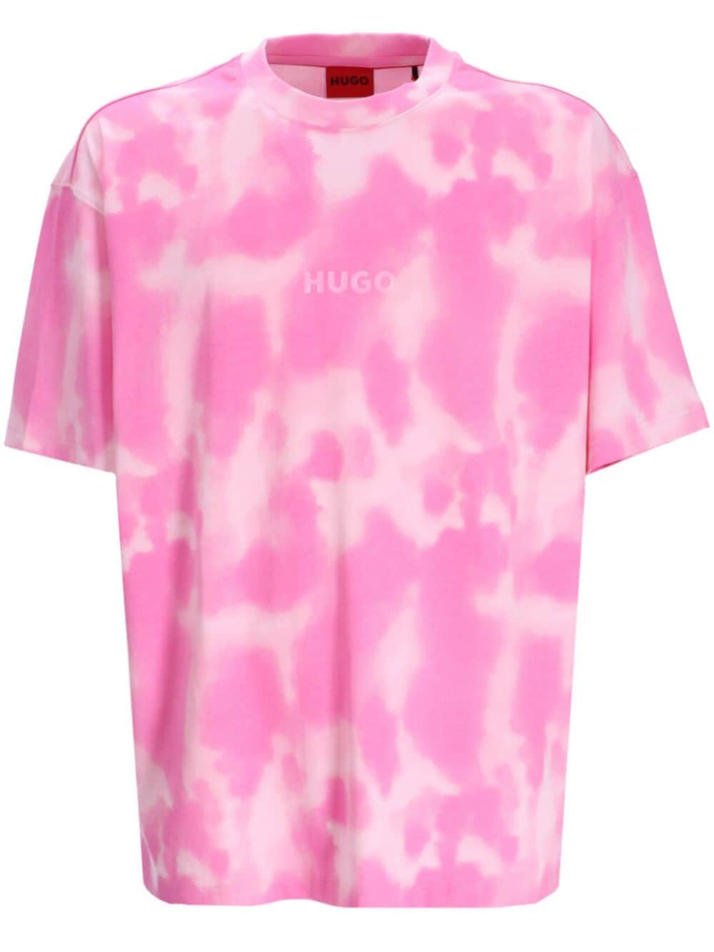 HUGO tie-dye logo-print T-shirt - Pink von HUGO