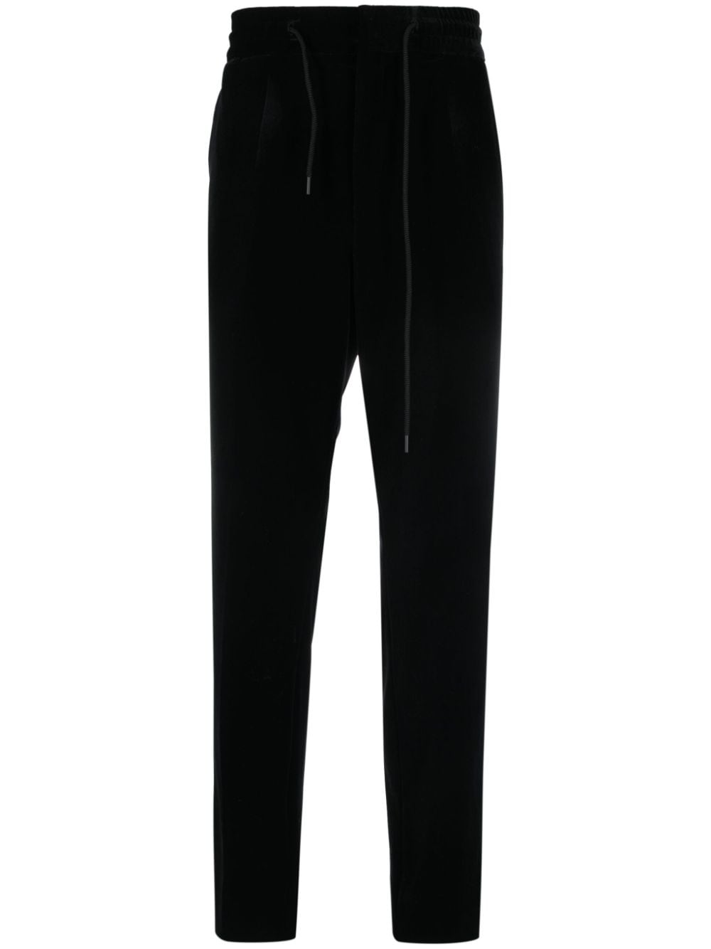 HUGO velvet tapered track pants - Black von HUGO