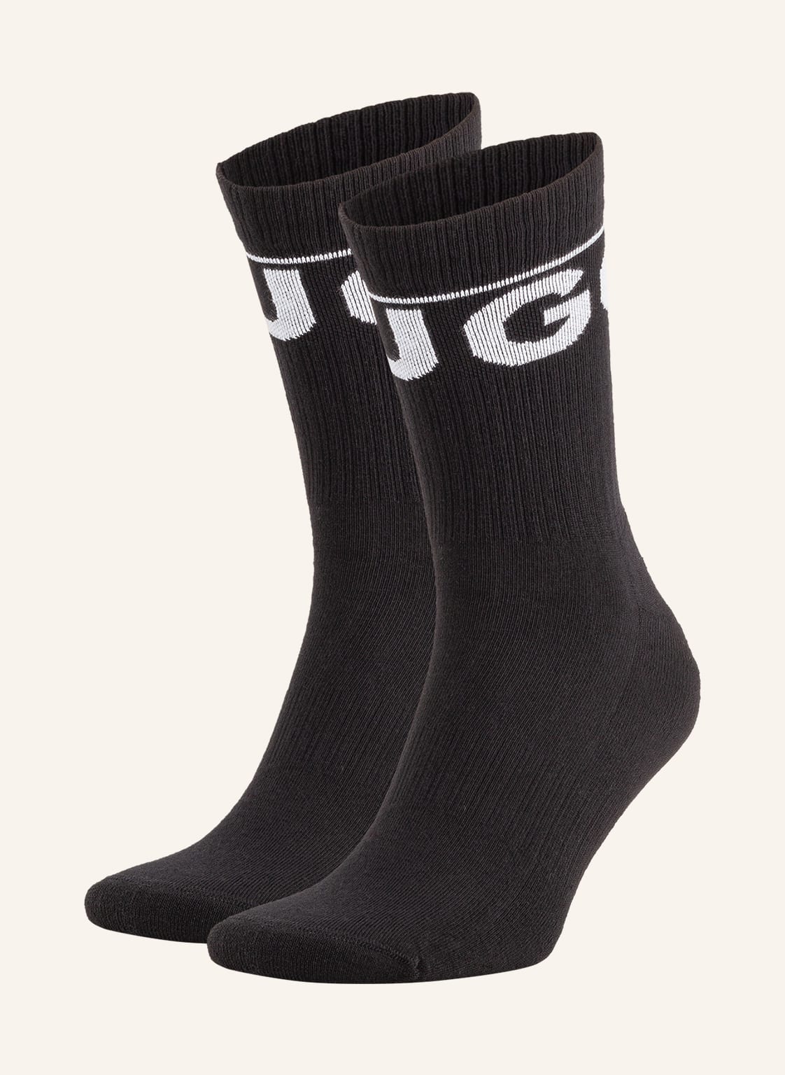 Hugo 2er-Pack Socken Rib Iconic schwarz von HUGO