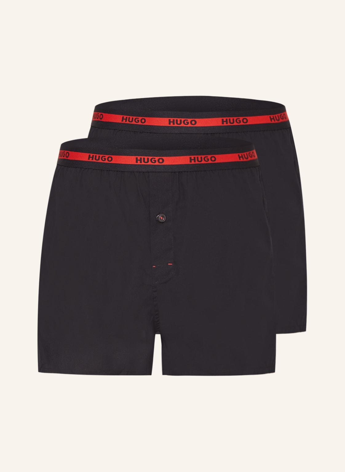 Hugo 2er-Pack Web-Boxershorts schwarz von HUGO