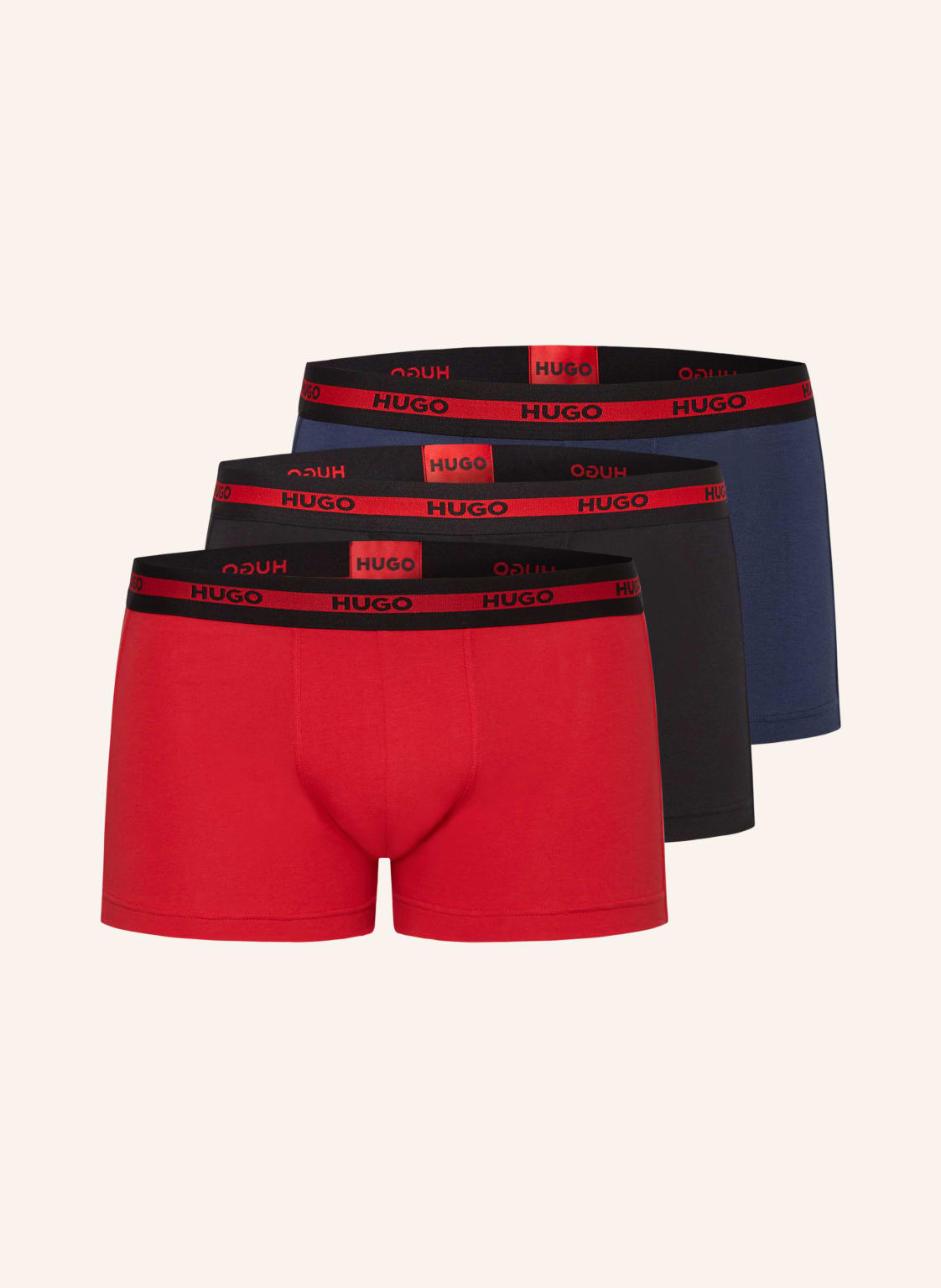 Hugo 3er-Pack Boxershorts Planet rot von HUGO