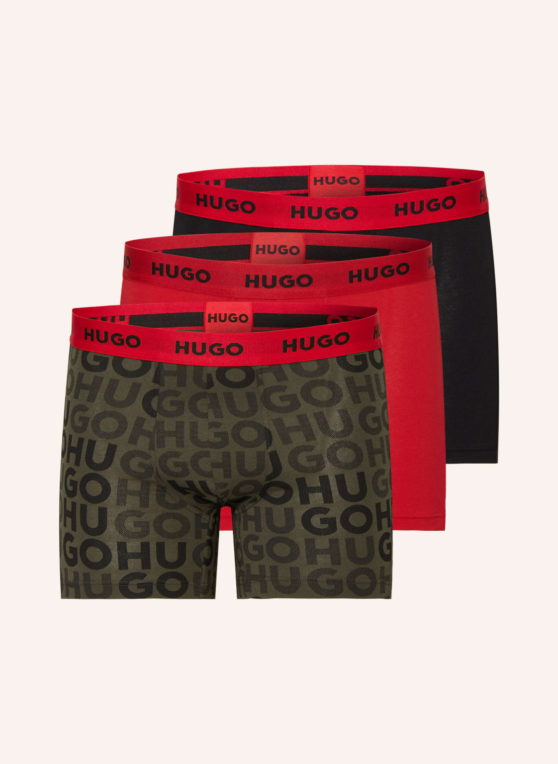 Hugo 3er-Pack Boxershorts rot von HUGO