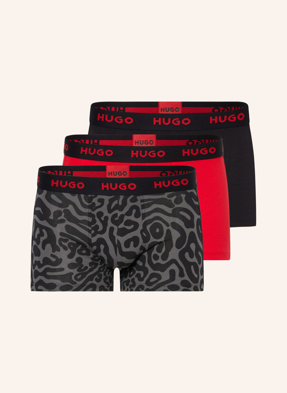 Hugo 3er-Pack Boxershorts rot von HUGO