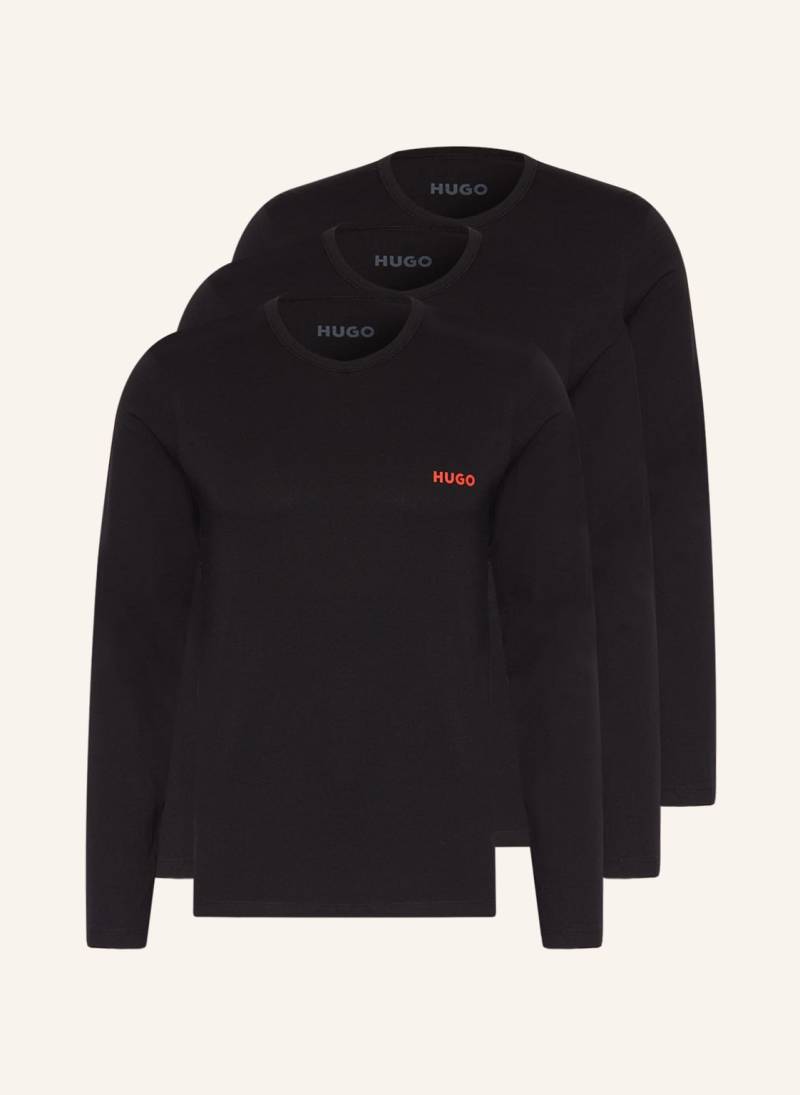 Hugo 3er-Pack Longsleeves schwarz von HUGO