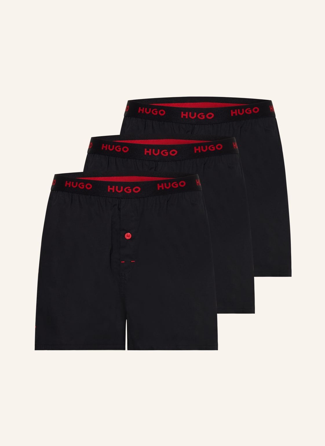 Hugo 3er-Pack Web-Boxershorts schwarz von HUGO