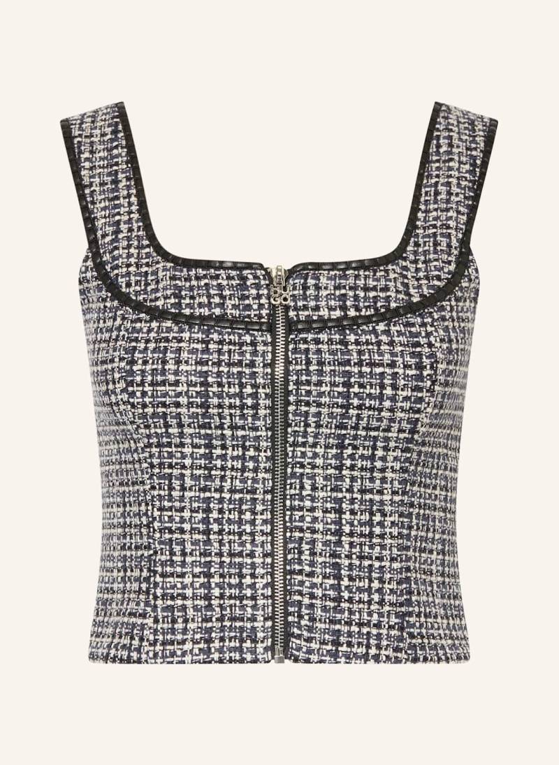 Hugo Cropped-Top Cusene Aus Tweed blau von HUGO