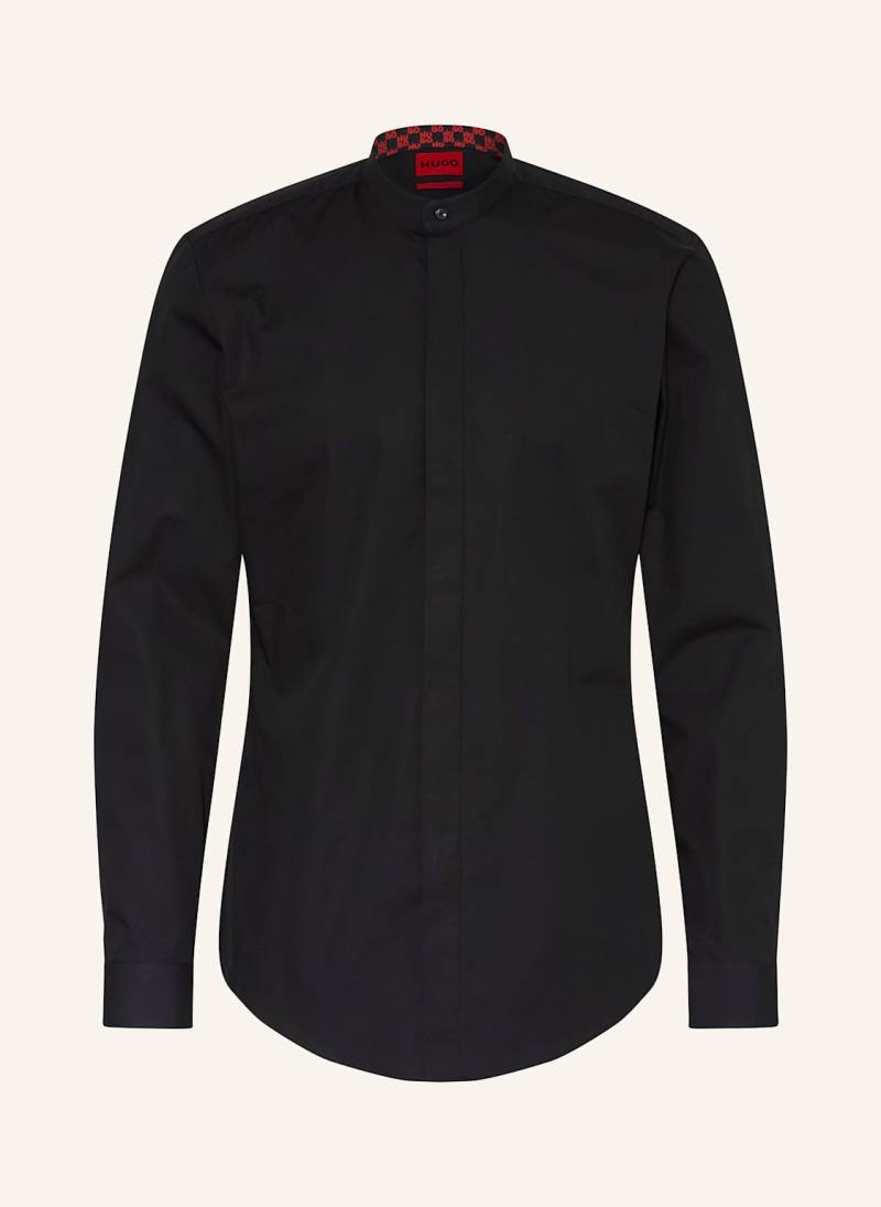 Hugo Hemd Kaleb Slim Fit Mit Stehkragen schwarz von HUGO