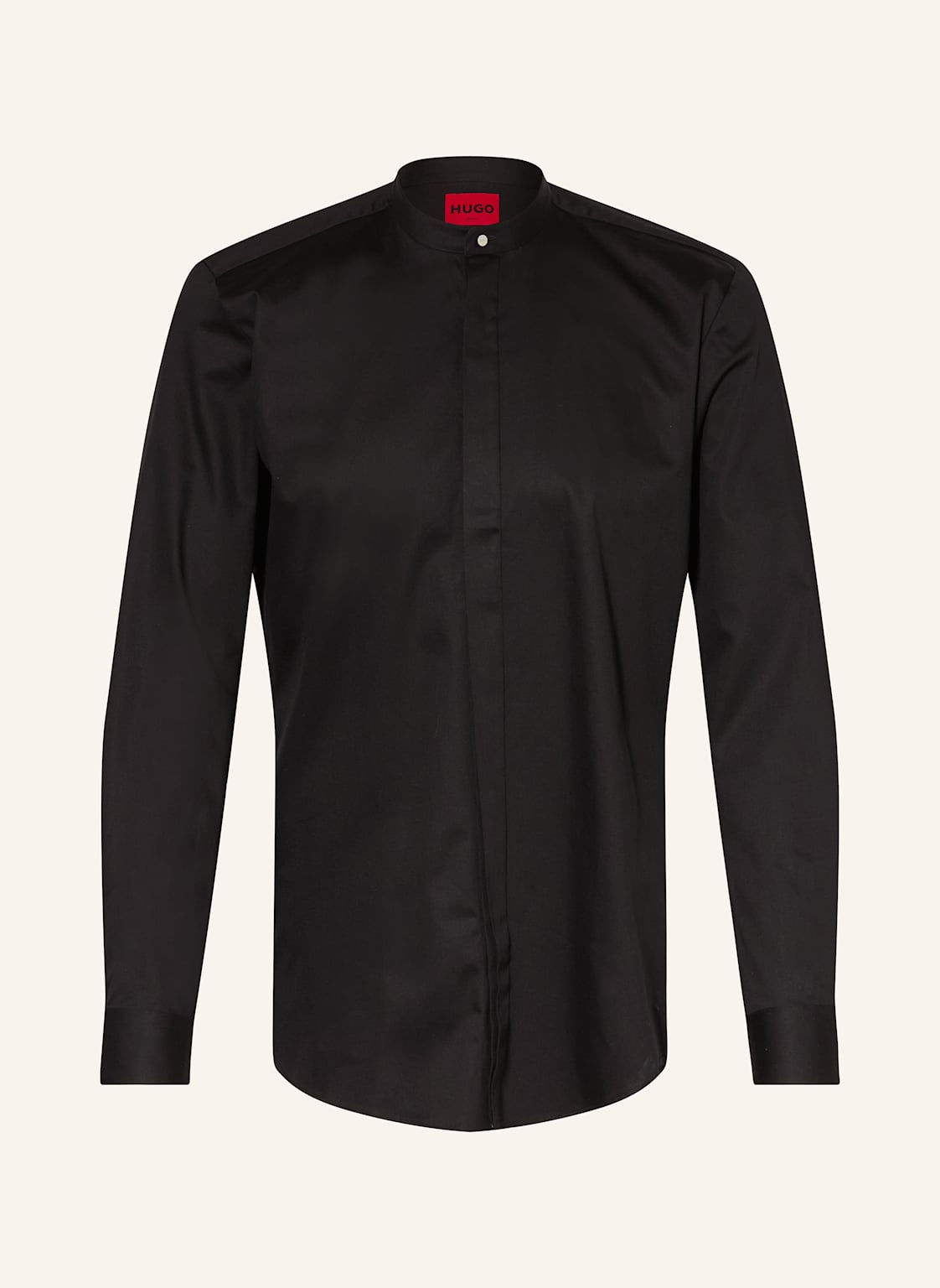 Hugo Hemd Kaleb Slim Fit Mit Stehkragen schwarz von HUGO