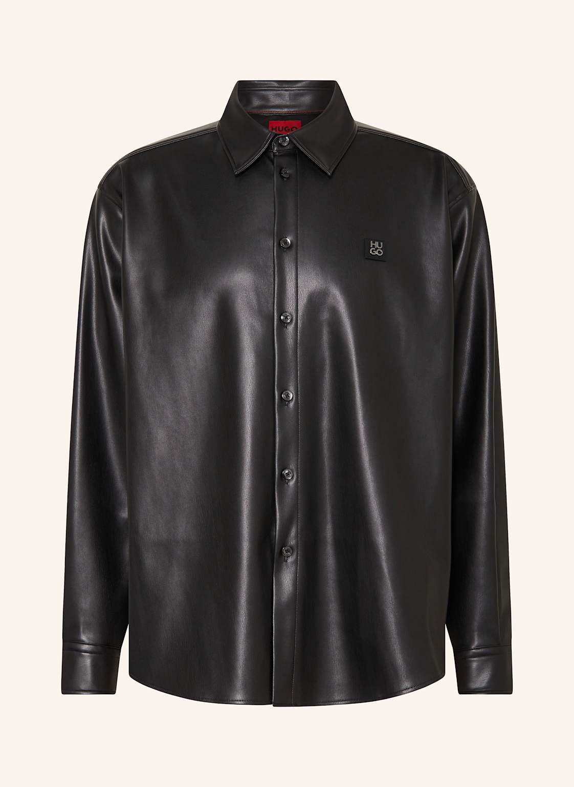 Hugo Overshirt Ellisoe In Lederoptik schwarz Hugo Overshirt Ellisoe In Lederoptik schwarz von HUGO