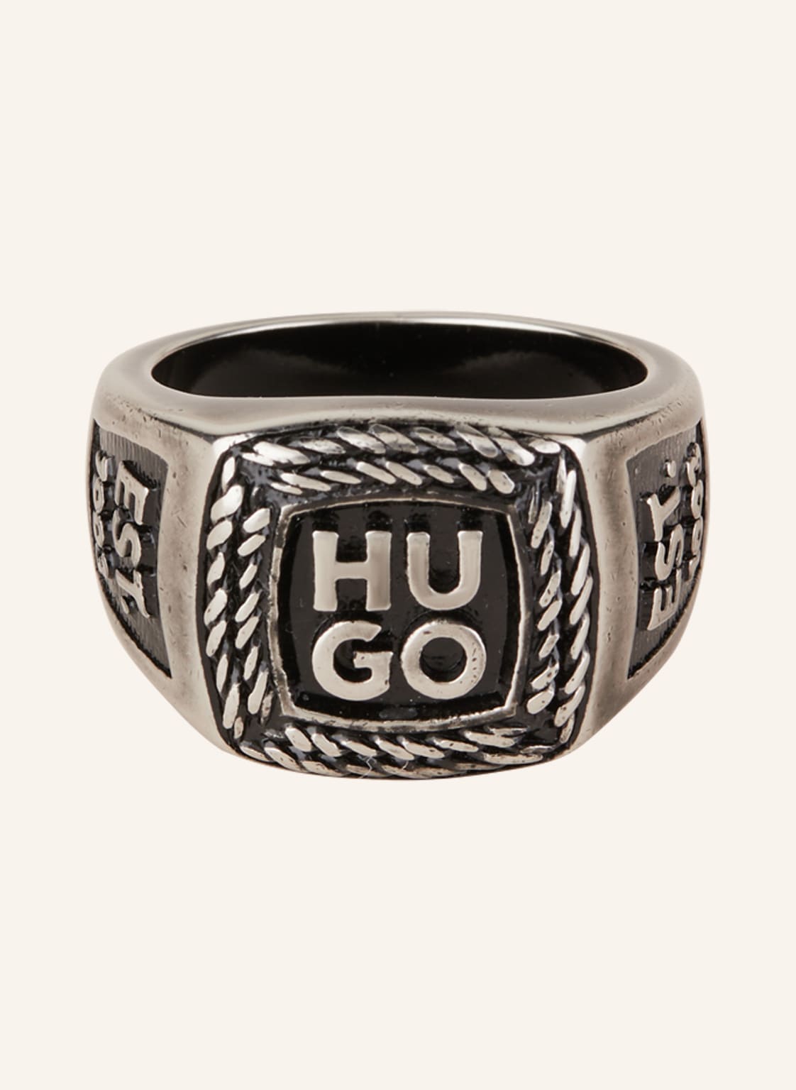 Hugo Ring E-Stacked grau von HUGO