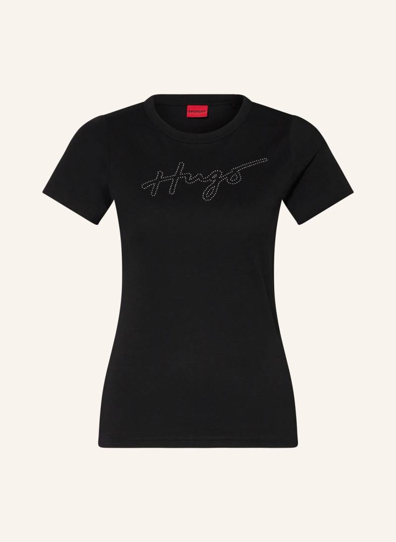 Hugo T-Shirt Deloris Mit Schmucksteinen schwarz von HUGO
