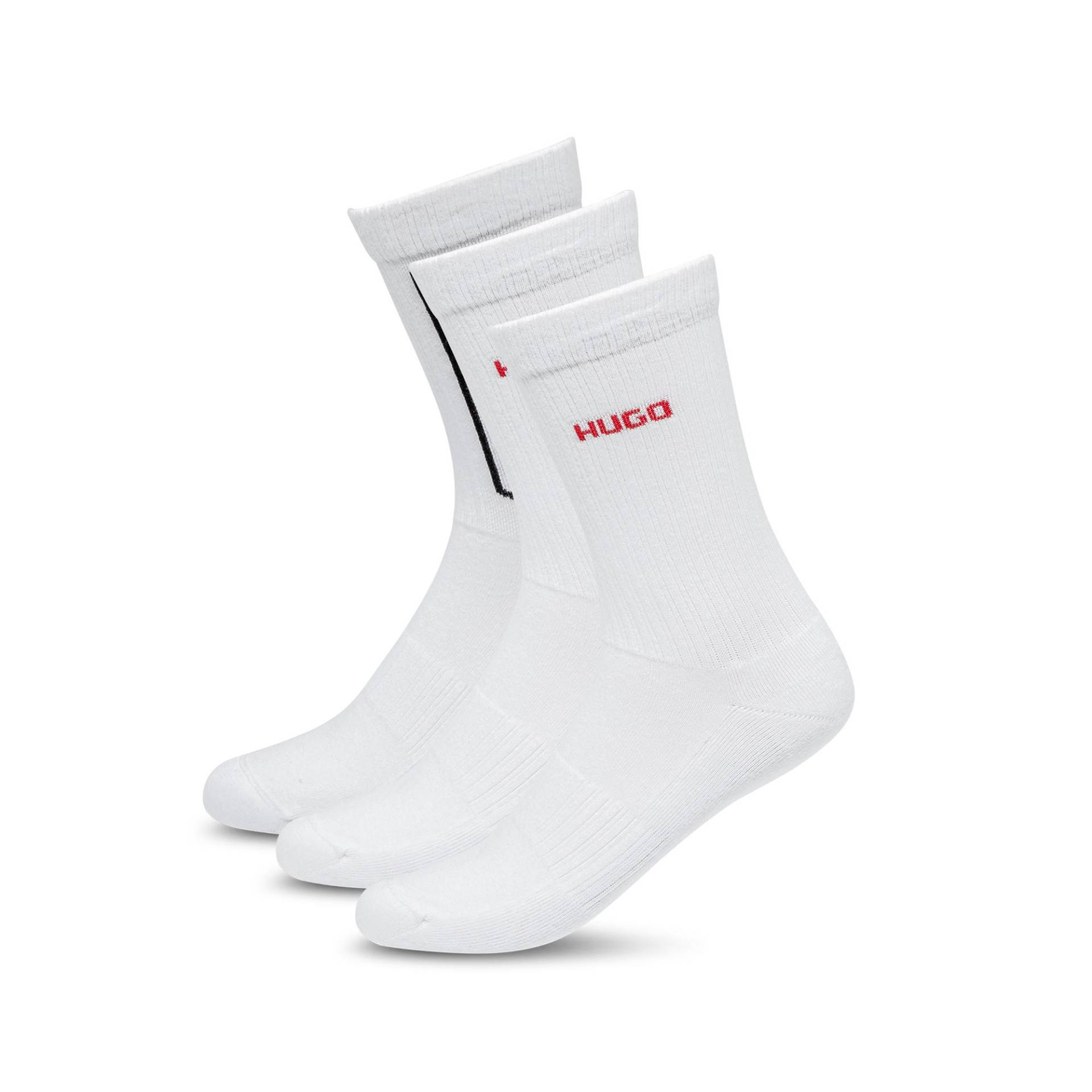 Triopack, Wadenlange Socken Herren Weiss 43-46 von HUGO