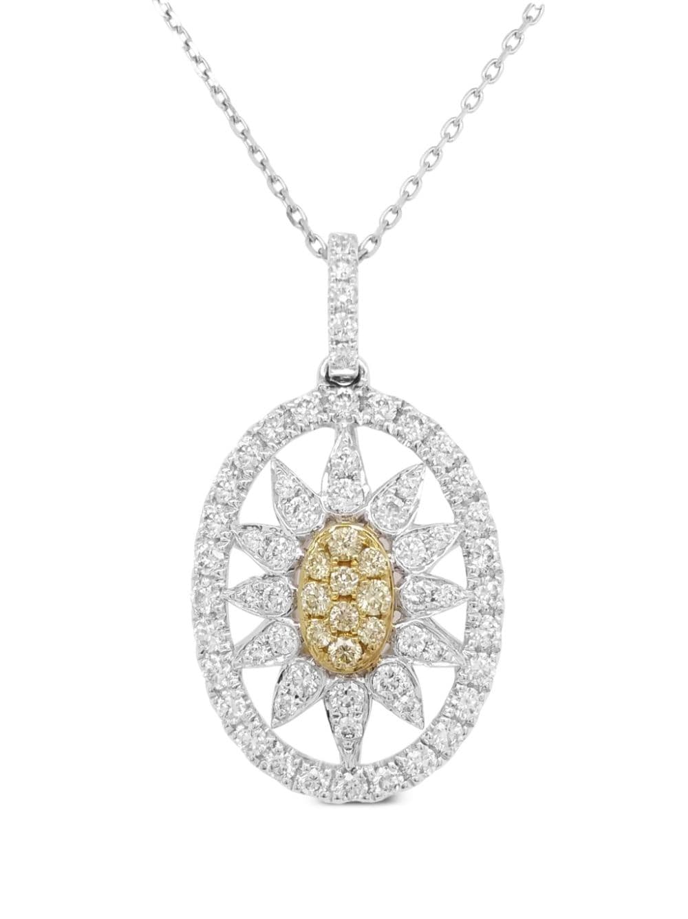 HYT Jewelry 18kt gold and platinum diamond necklace - Silver von HYT Jewelry