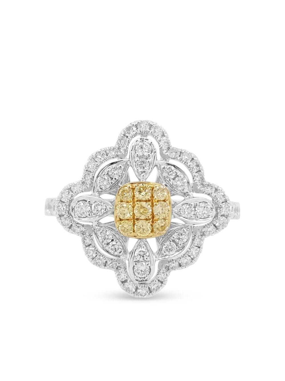 HYT Jewelry 18kt gold and platinum diamond ring - Silver von HYT Jewelry