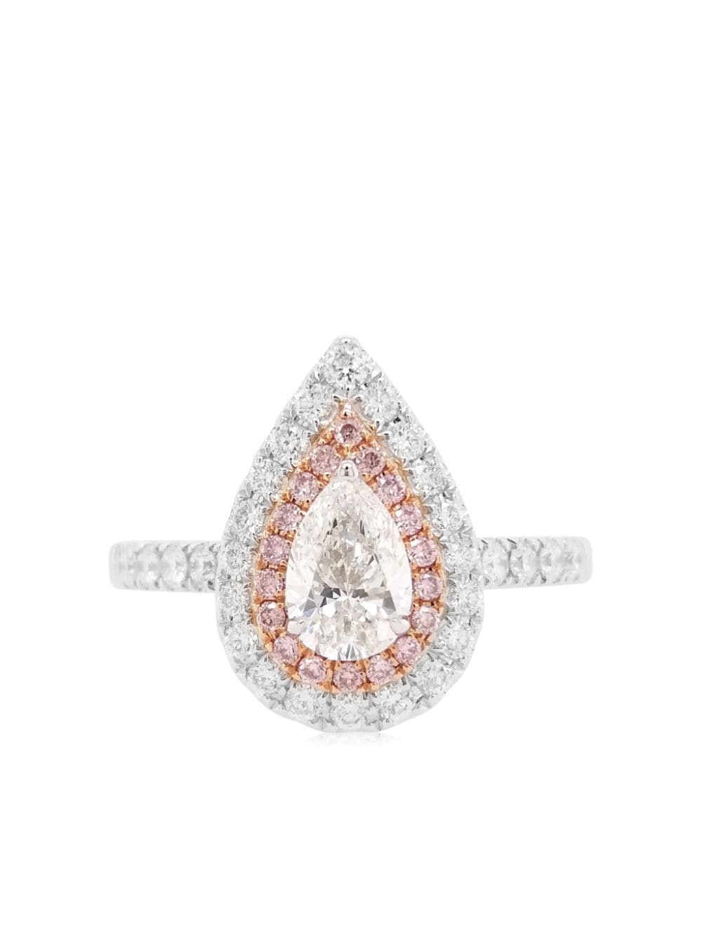 HYT Jewelry 18kt white gold and platinum diamond ring - Pink von HYT Jewelry
