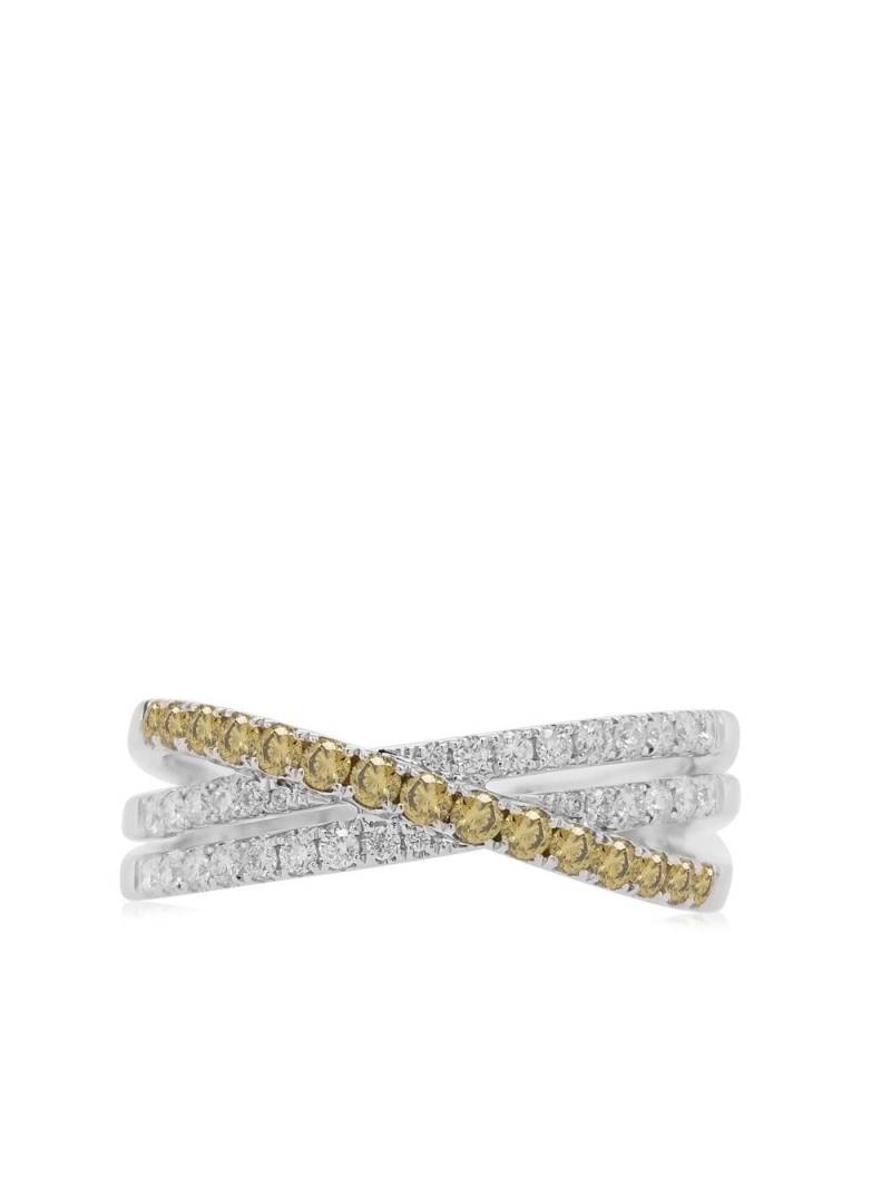 HYT Jewelry 18kt white gold crossover-detail diamond ring - Silver von HYT Jewelry