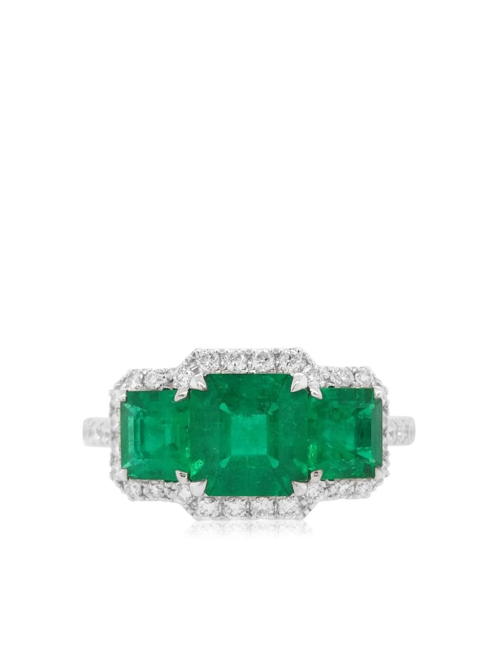 HYT Jewelry 18kt white gold diamond and emerald ring - Green von HYT Jewelry