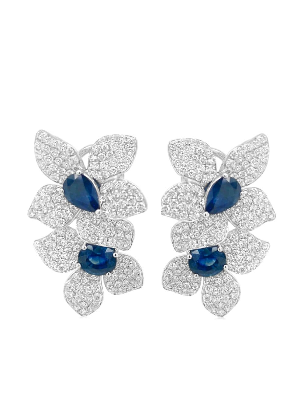 HYT Jewelry 18kt white gold diamond and sapphire clip-on earrings - Blue von HYT Jewelry
