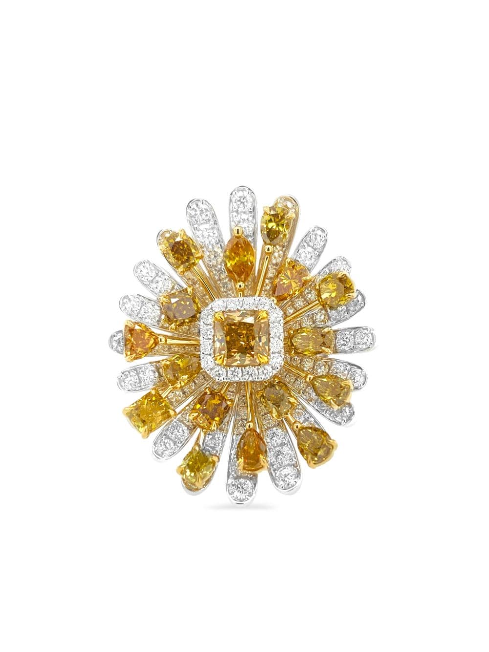 HYT Jewelry 18kt white gold diamond cocktail ring - Yellow von HYT Jewelry