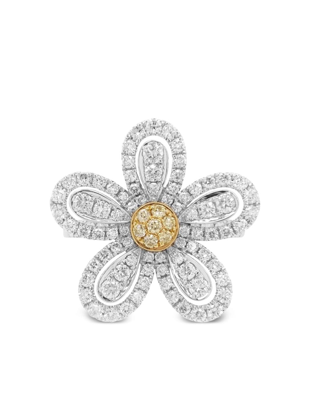 HYT Jewelry 18kt yellow gold and platinum diamond ring - Silver von HYT Jewelry