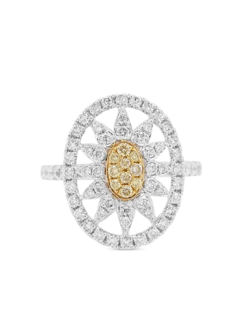 HYT Jewelry 18kt yellow gold and platinum diamond ring - Silver von HYT Jewelry