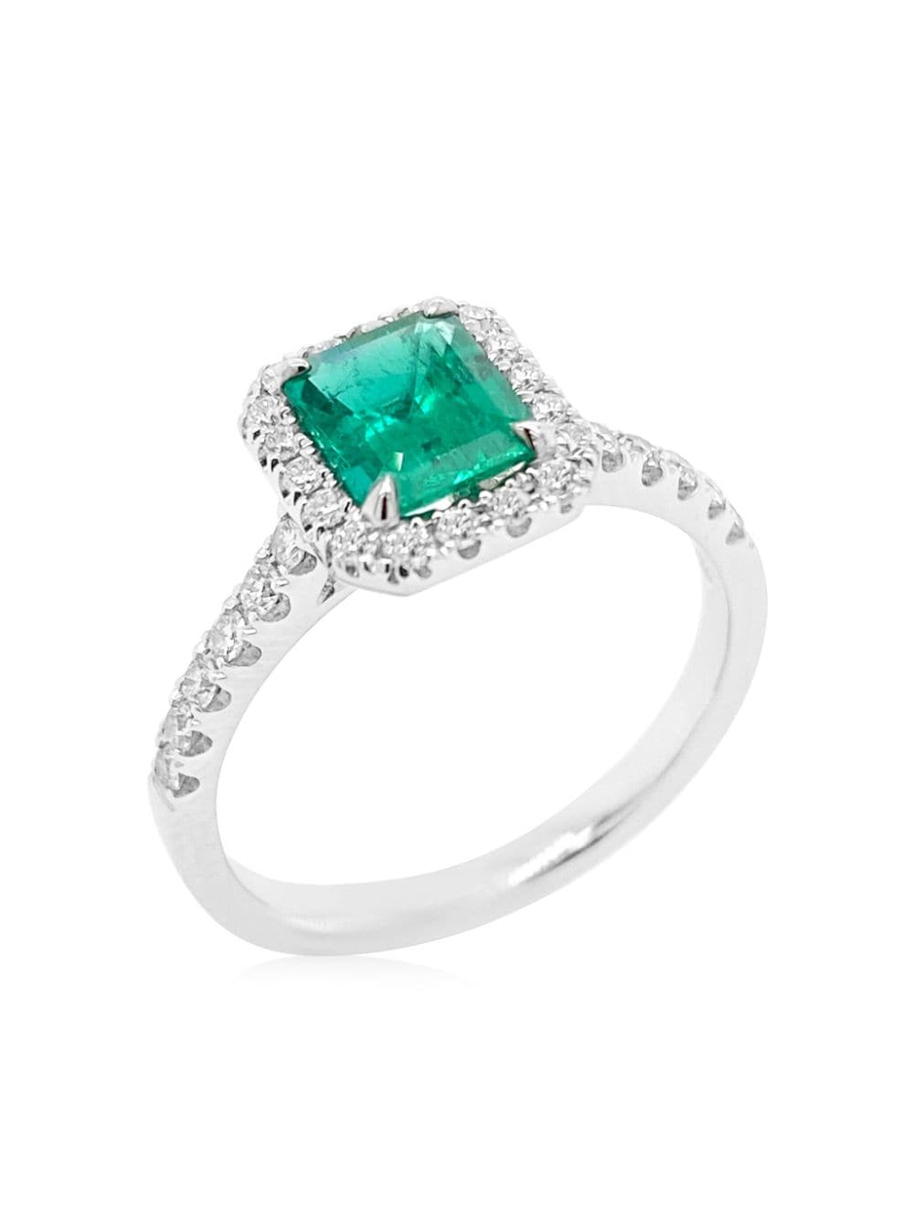 HYT Jewelry platinum diamond and Colombian emerald ring - Silver von HYT Jewelry
