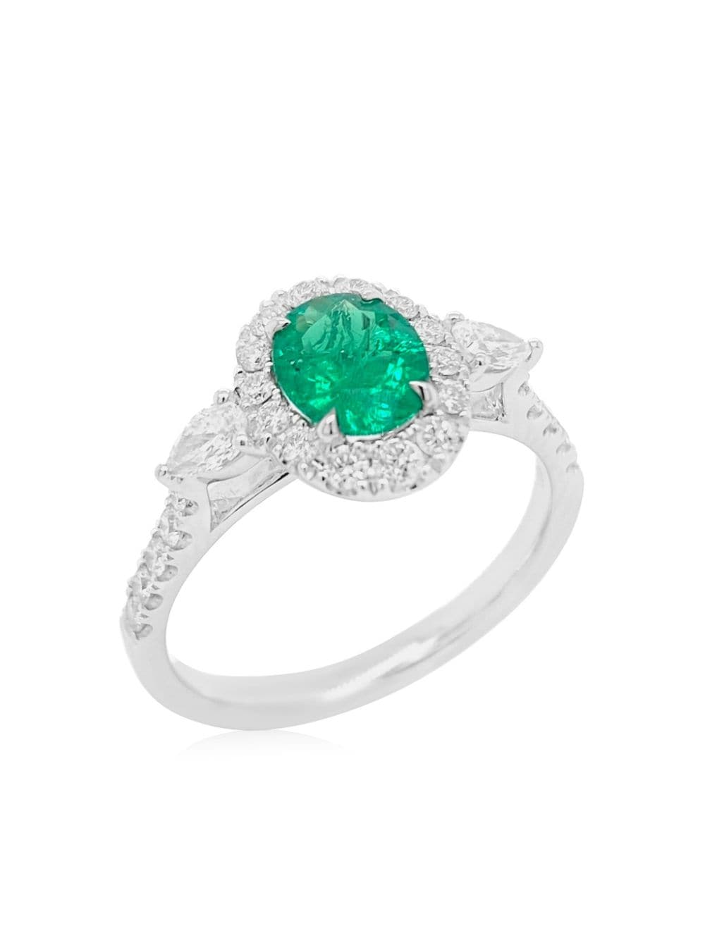 HYT Jewelry platinum diamond and Colombian emerald ring - Silver von HYT Jewelry