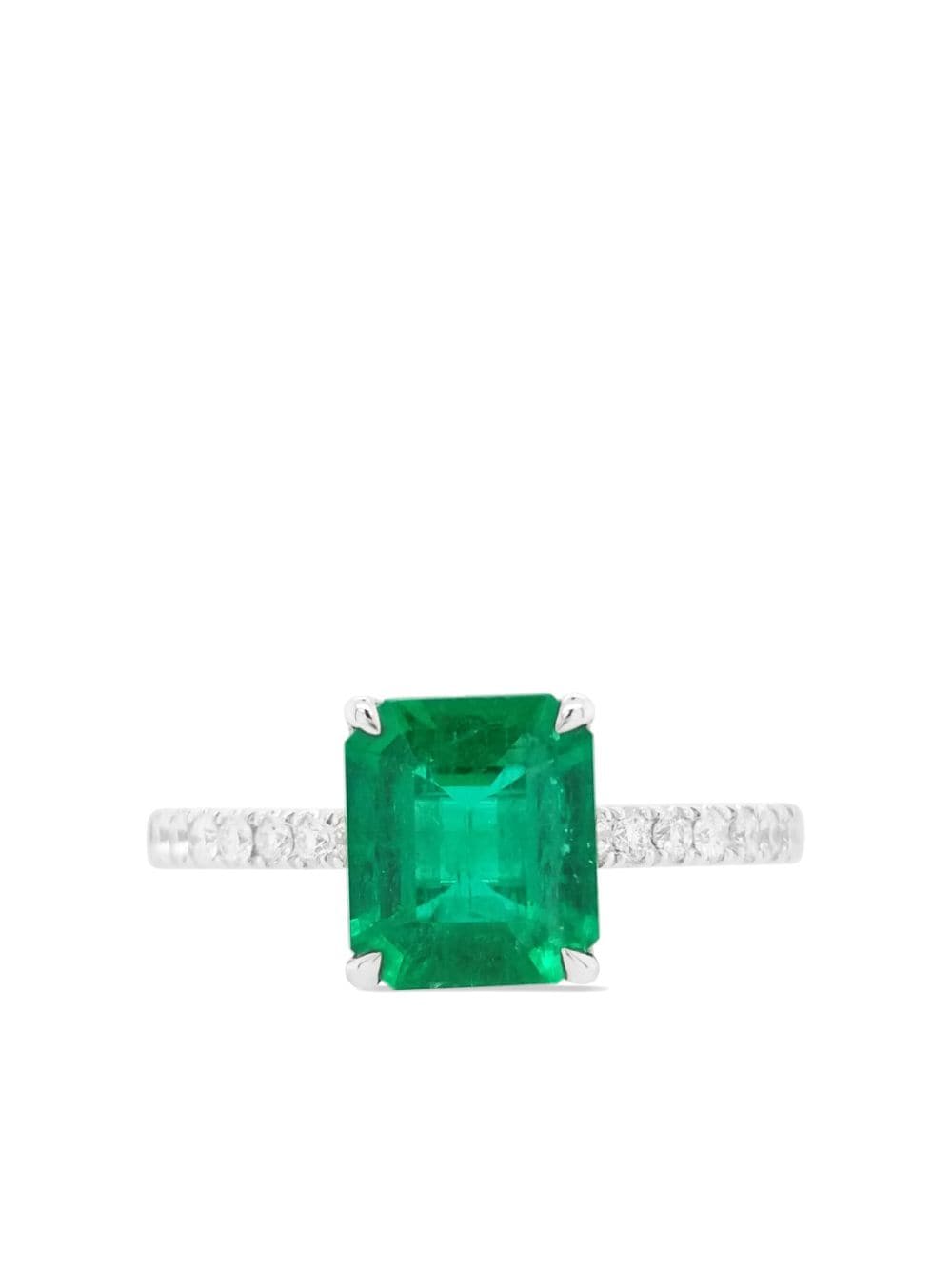 HYT Jewelry platinum diamond emerald ring - Silver von HYT Jewelry