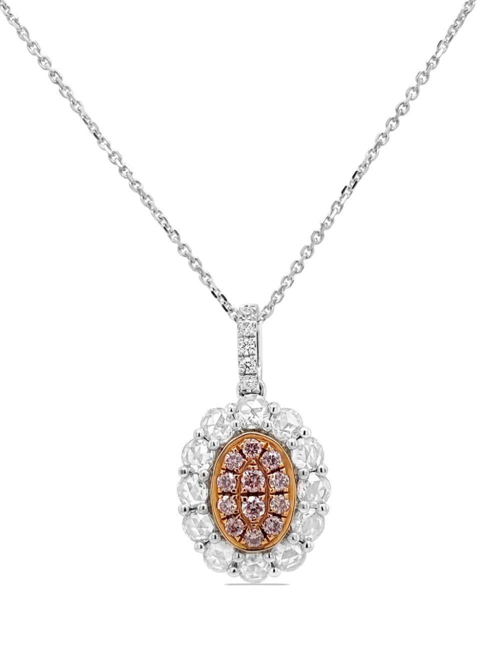 HYT Jewelry platinum white and pink diamond necklace - Silver von HYT Jewelry