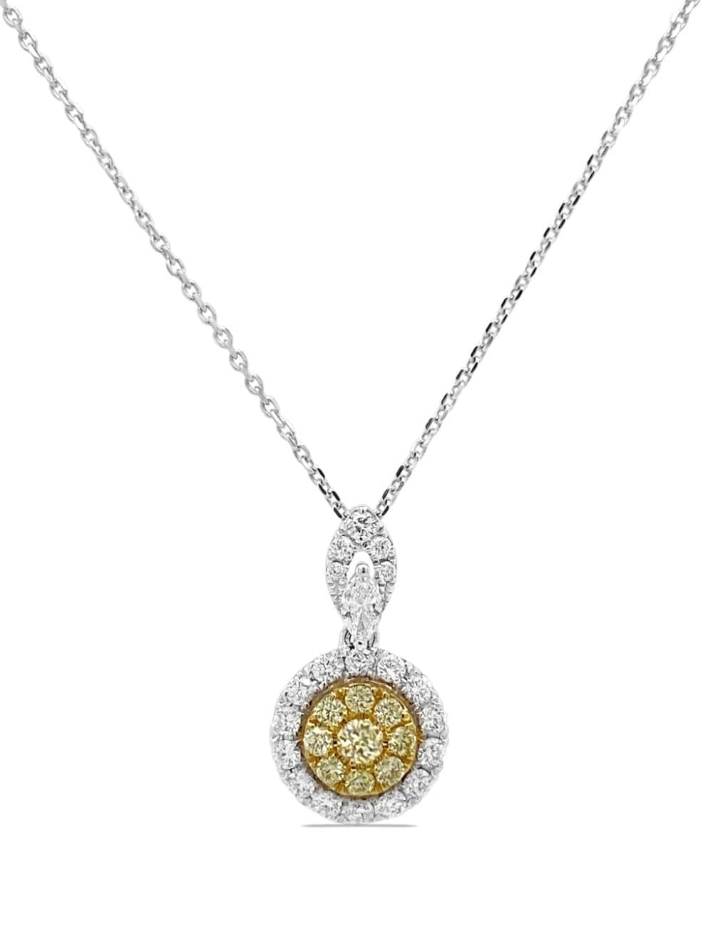 HYT Jewelry platinum yellow and white diamond necklace - Silver von HYT Jewelry