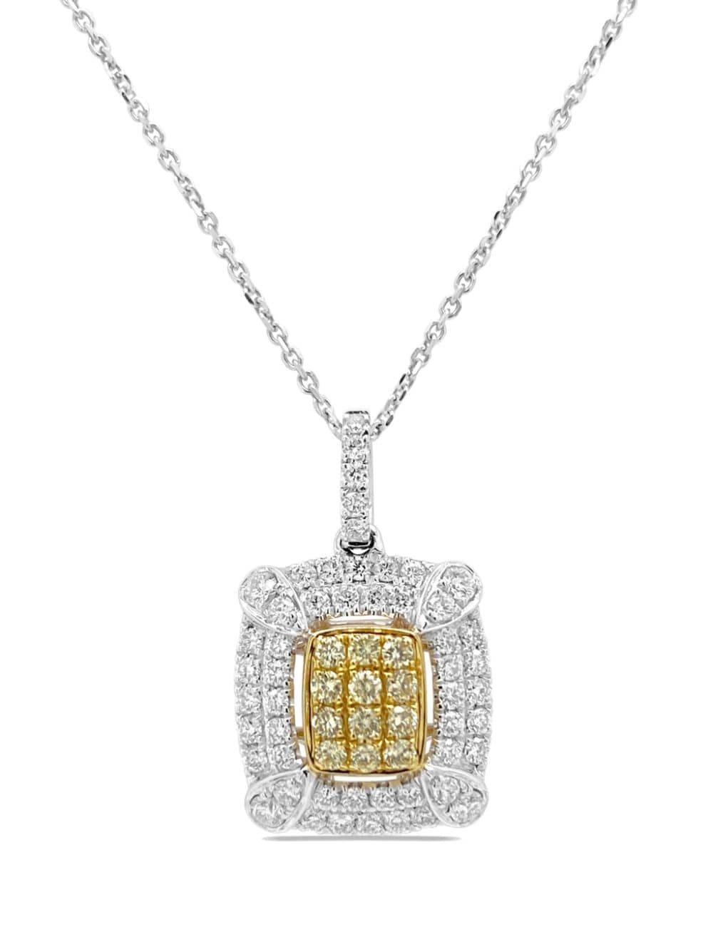 HYT Jewelry platinum yellow and white diamond necklace - Silver von HYT Jewelry