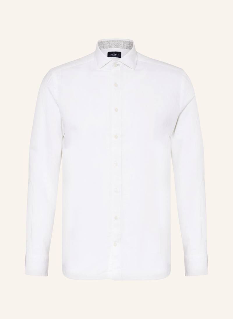 Hackett London Hemd Tailored Fit Mit Leinen weiss von Hackett London