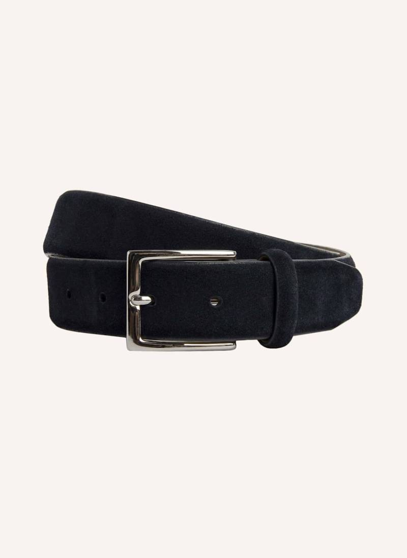 Hackett London Gürtel Suede Feather Edge blau von Hackett London