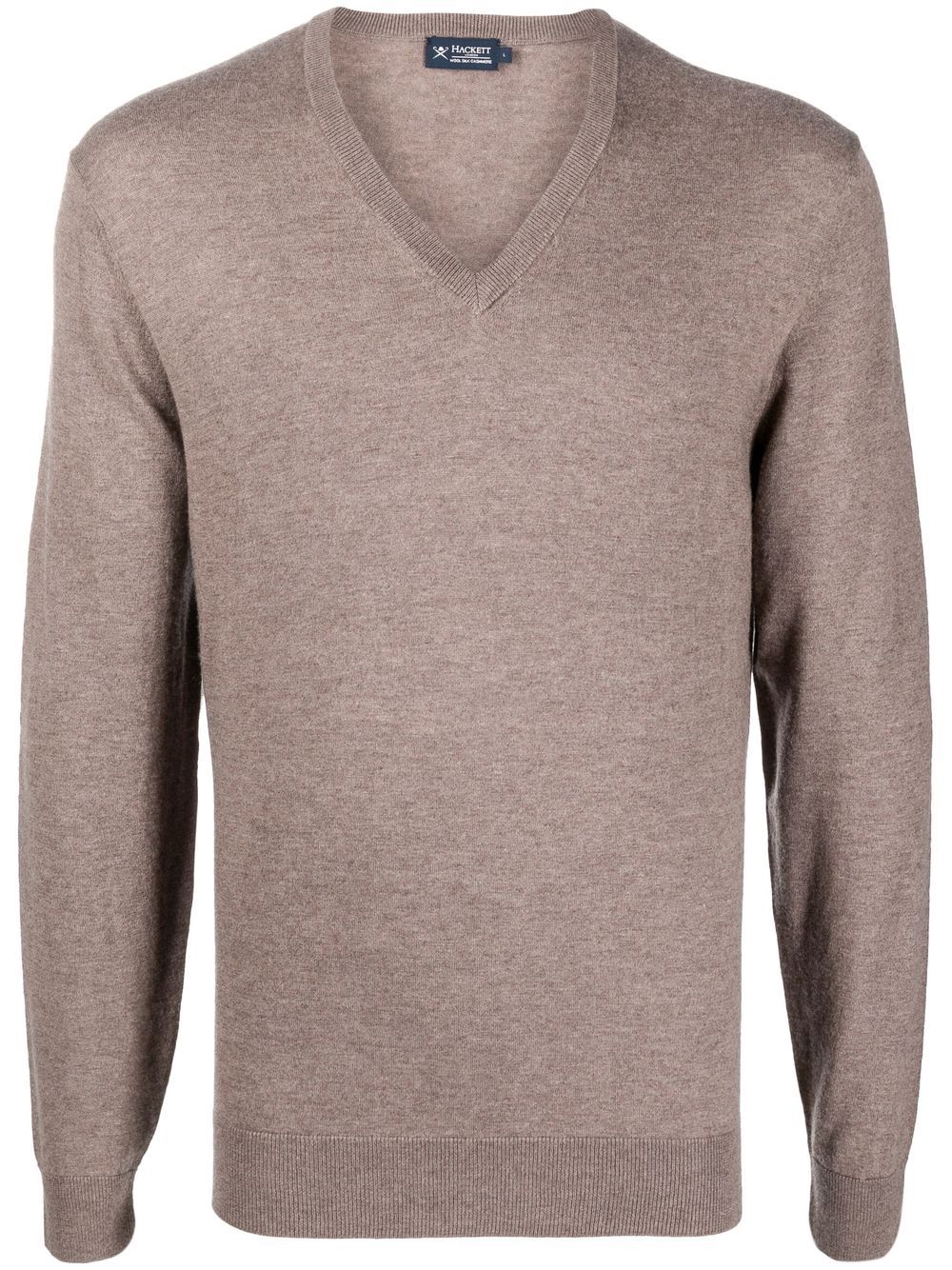 Hackett ribbed-knit V-neck sweater - Brown von Hackett